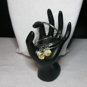 Dainty multi bangle bracelet with ballerina charms